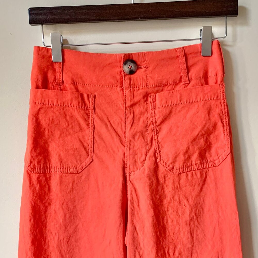 EUC Anthropologie Maeve High Waist Wide Leg Crop Pant, Size 26, Orange - Picture 6 of 12